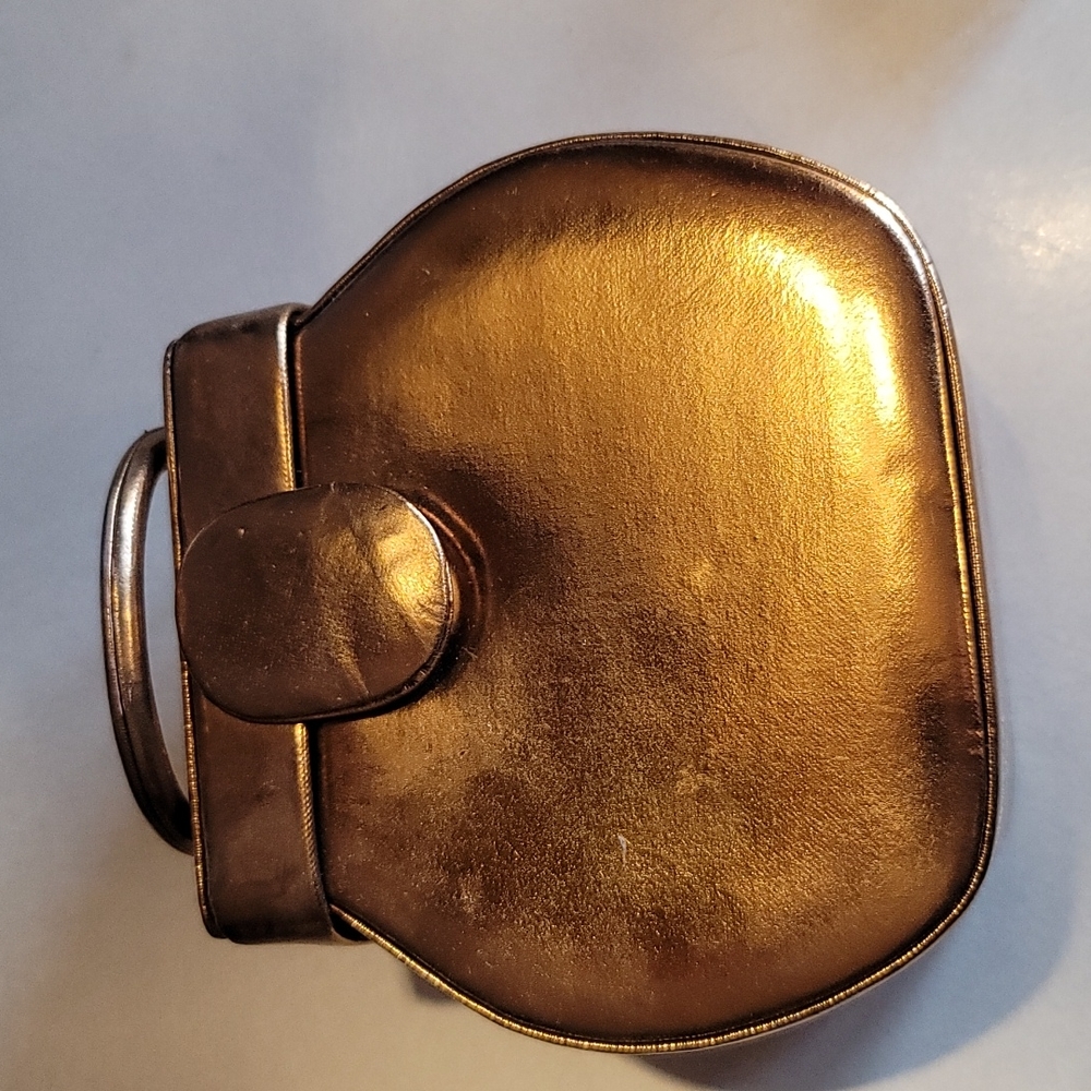 Vintage Copper Evening Bag With Matching Mirrored Coin Purse